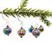 Miniature Ornaments in Rainbow Holiday Patterns, 8 pieces with Hooks, Pretty Mini Baubles, Adorabilities